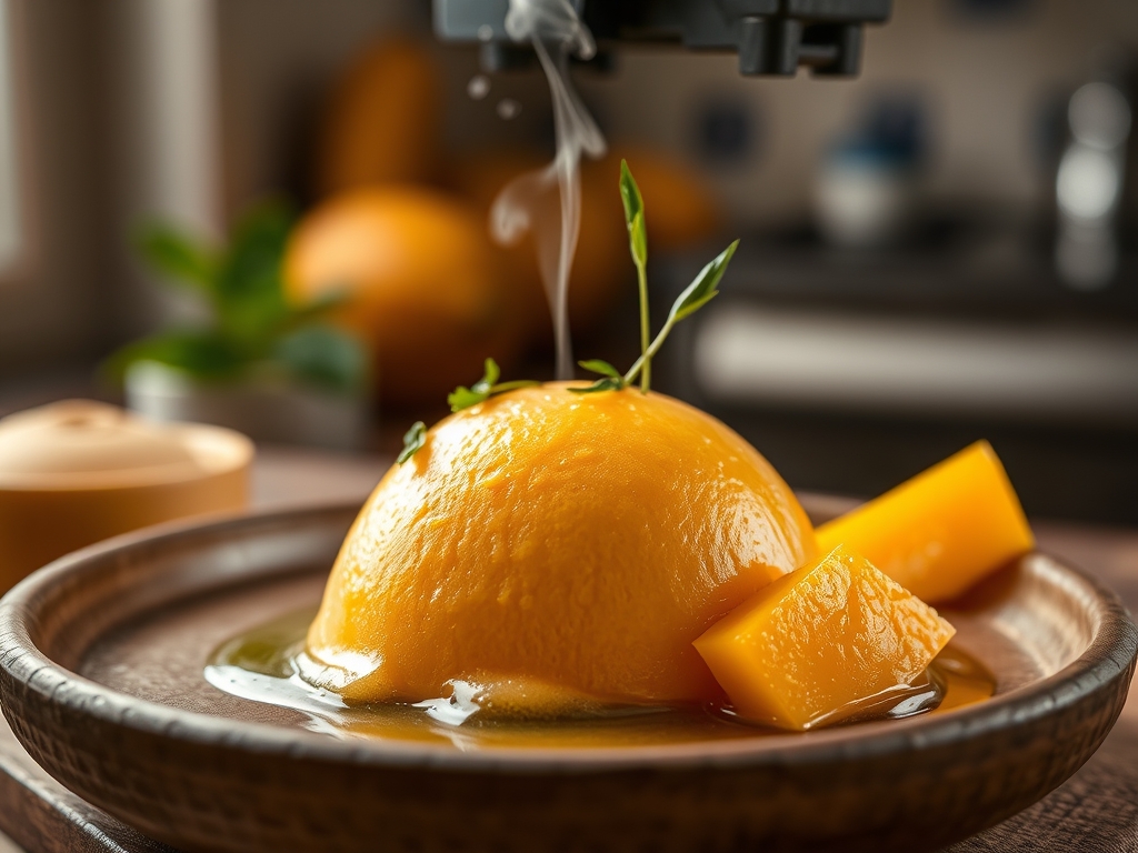 Helado de mango tropical