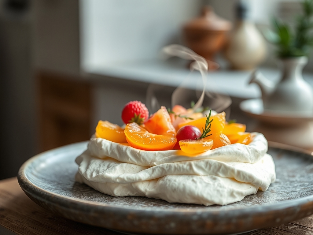 Pavlova de frutas de verano
